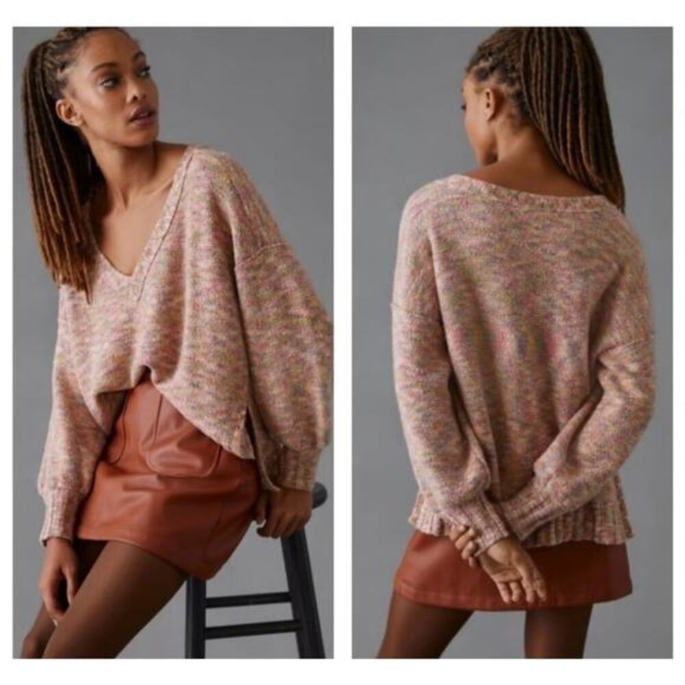 Anthroplogie Pilcro Deep V Neck sweater Small